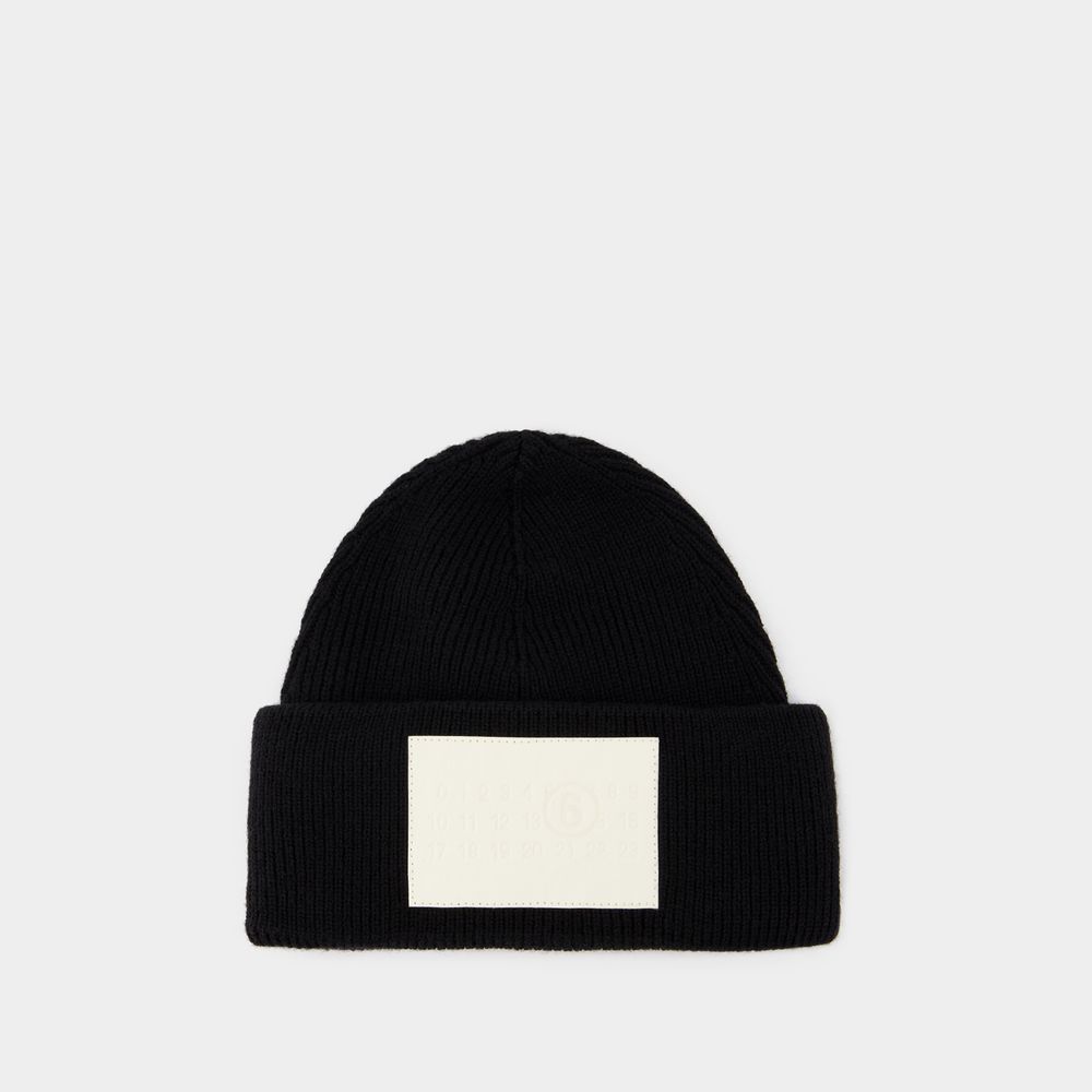 Mm6 Maison Margiela Beanie - - Wool - Black In Black
