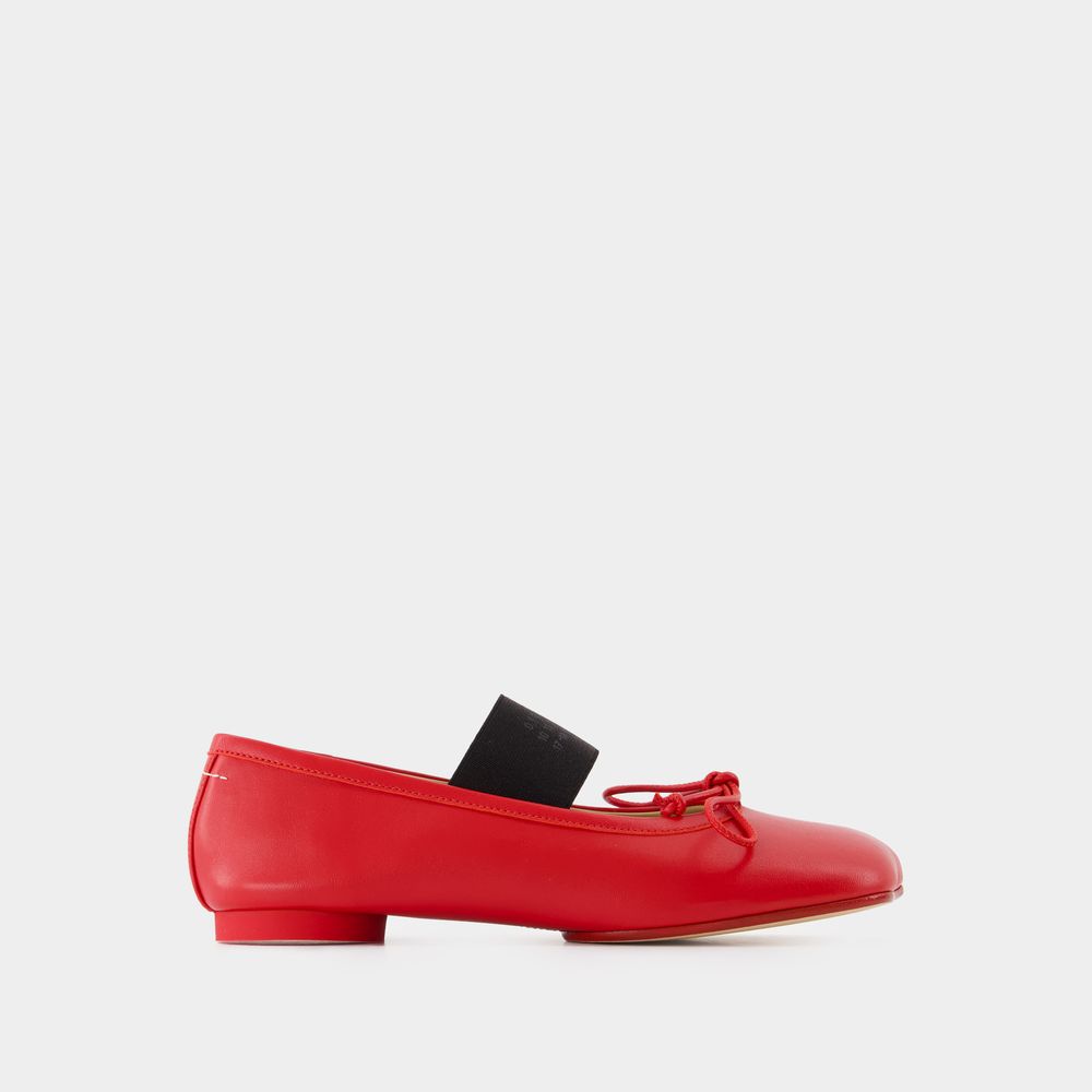 Mm6 Maison Margiela Ballet Ballerinas - - Leather - Red In Red