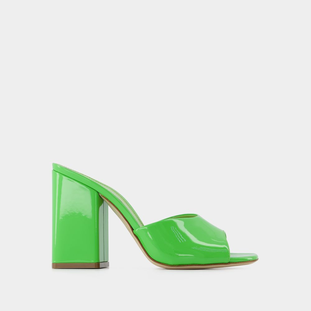 Shop Paris Texas Holly Anja Mules -  - Kiwi - Leather In Green