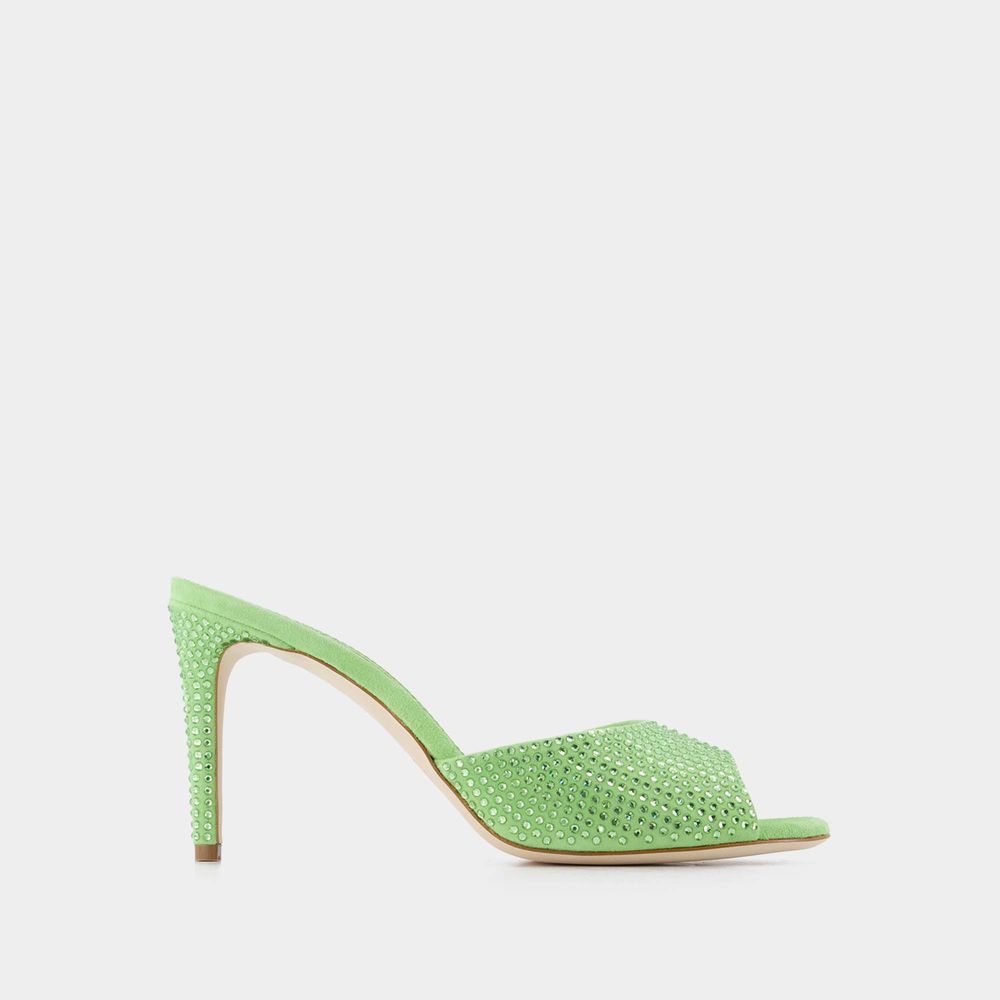 Shop Paris Texas Holly Stiletto 85 Mules -  - Peridot In Green