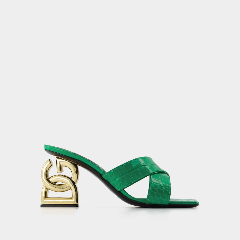 Shop Dolce & Gabbana 3.5 Mules -  - Zerba/verde - Leather In Green