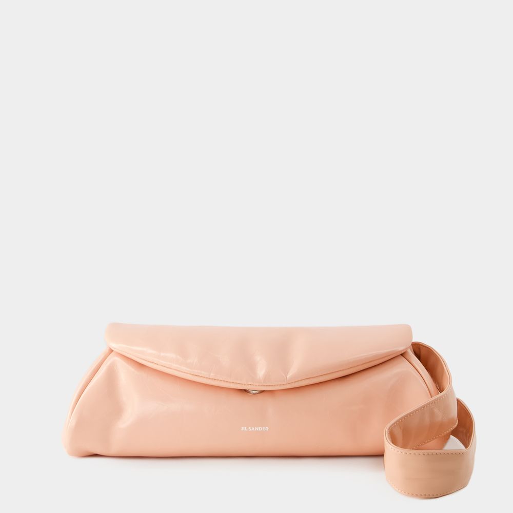 Jil Sander Cannolo Grande Padded Hobo Bag -  - Leather - Peach Pearl In Pink