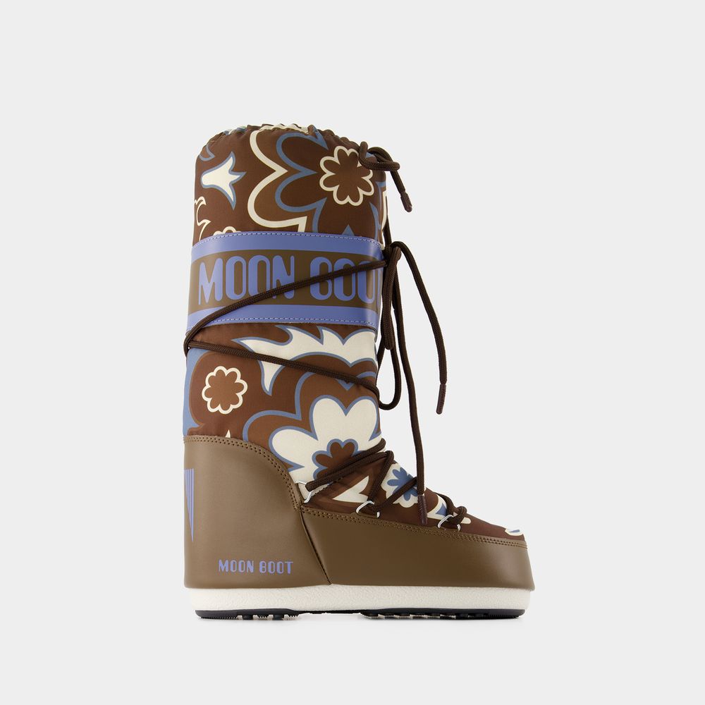 Moon Boot Bottes Icon Flower - - Synthétique - Marron/gris In Brown