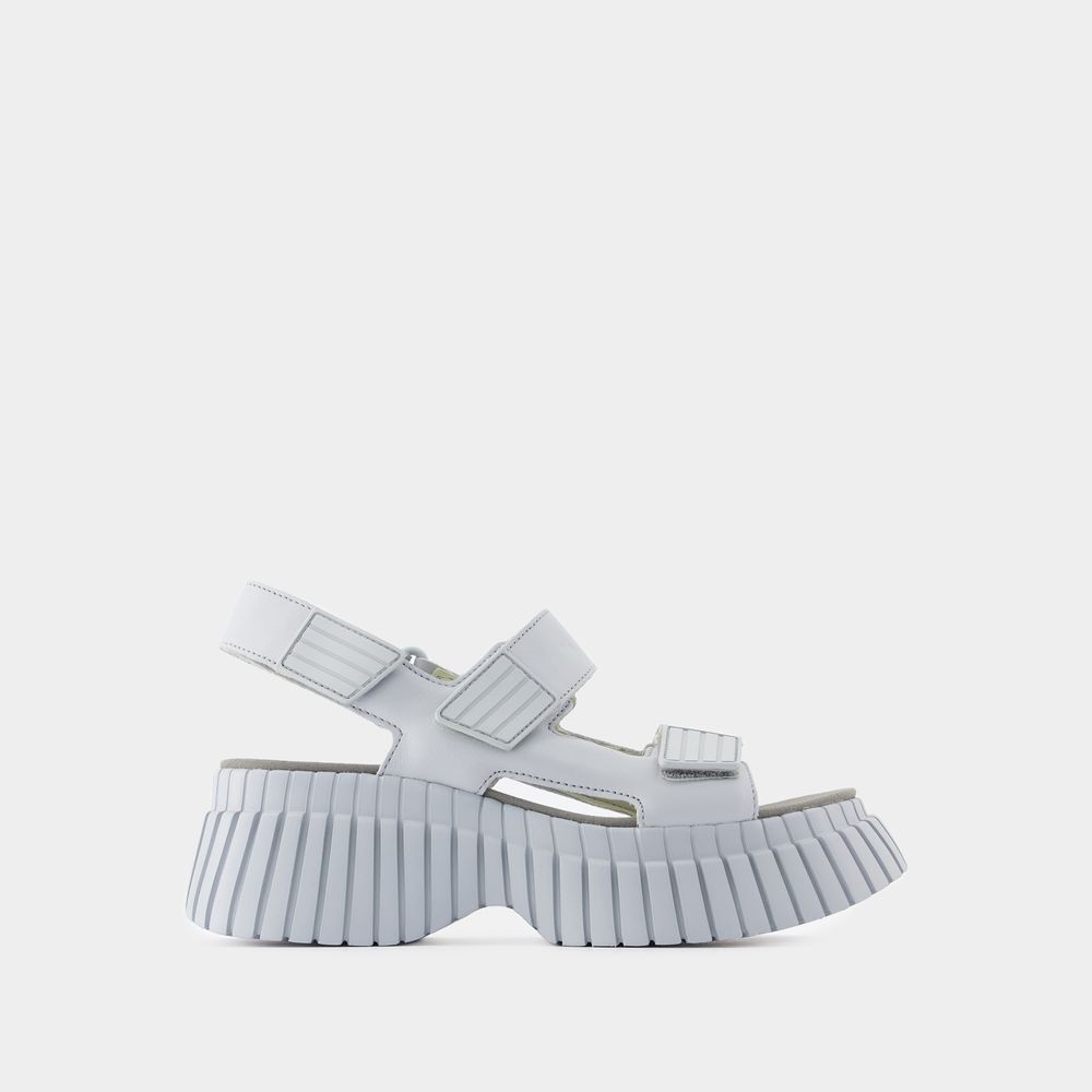 Camper Bcn Platform Sandals In Grey