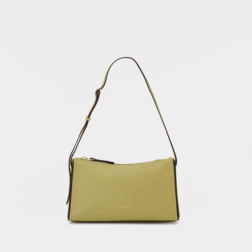 Shop Manu Atelier Mini Prism Hobo Bag -  - Tapioca - Leather In Yellow