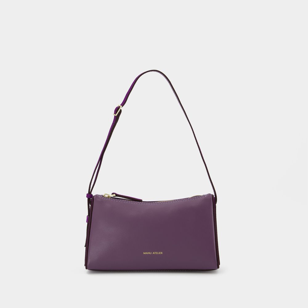 Shop Manu Atelier Mini Prism Hobo Bag -  - Steel/purple - Leather
