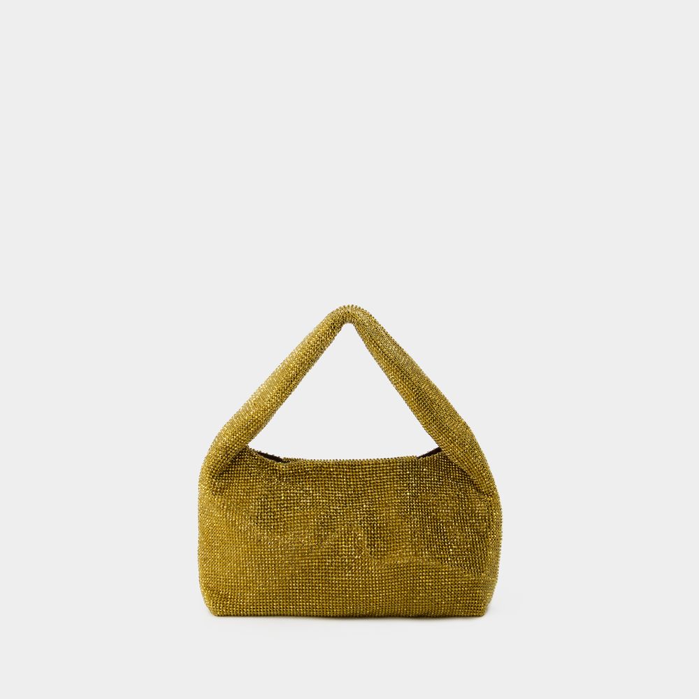 Shop Kara Mini Crystal Armpit Bag -  - Brass - Gold