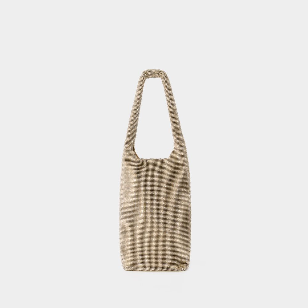 Shop Kara Crystal Mesh Wine Cooler Shoulder Bag -  - Mesh - Beige
