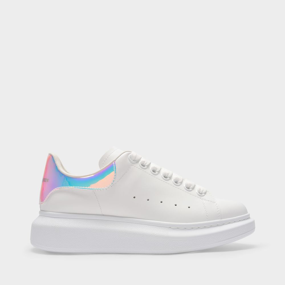 Alexander Mcqueen Sneakers Oversized - - Cuir - Blanc/holographique In Multicoloured