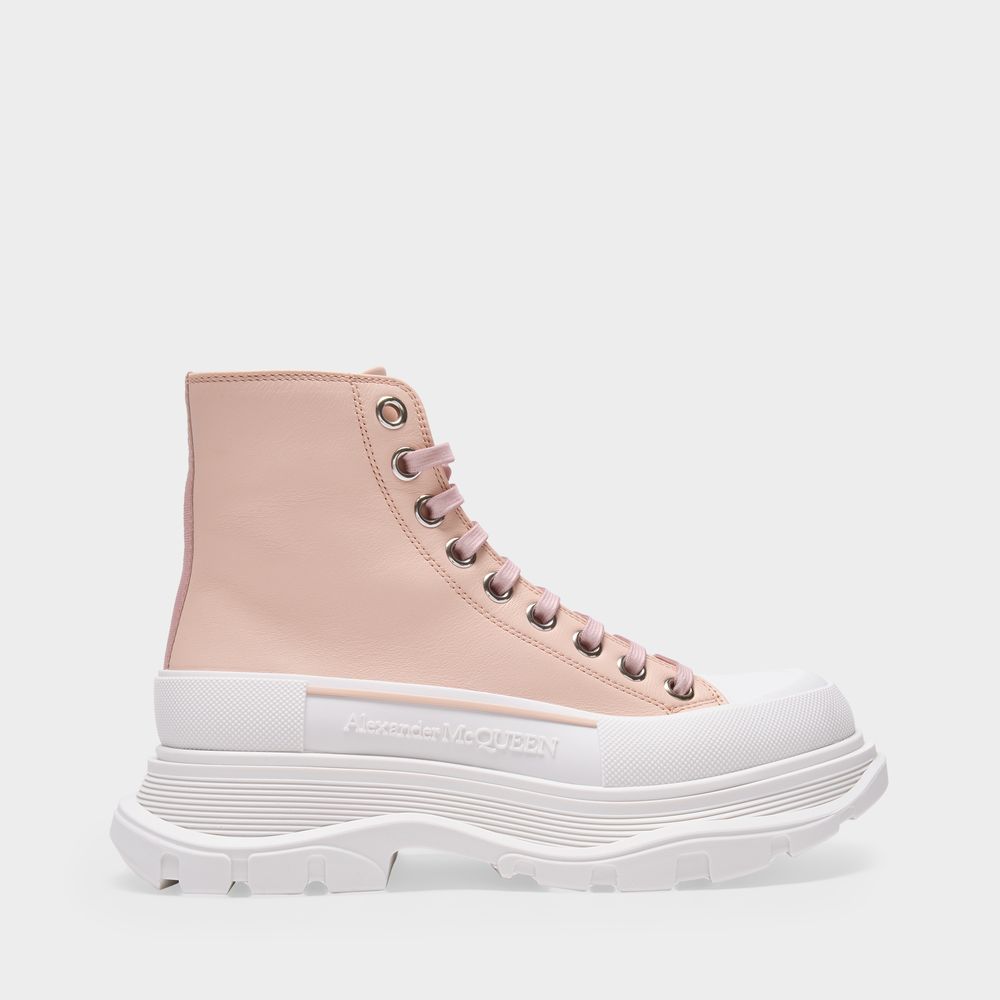 Shop Alexander Mcqueen Sneaker Tread Slick Aus Rosafarbenem Leder In Pink