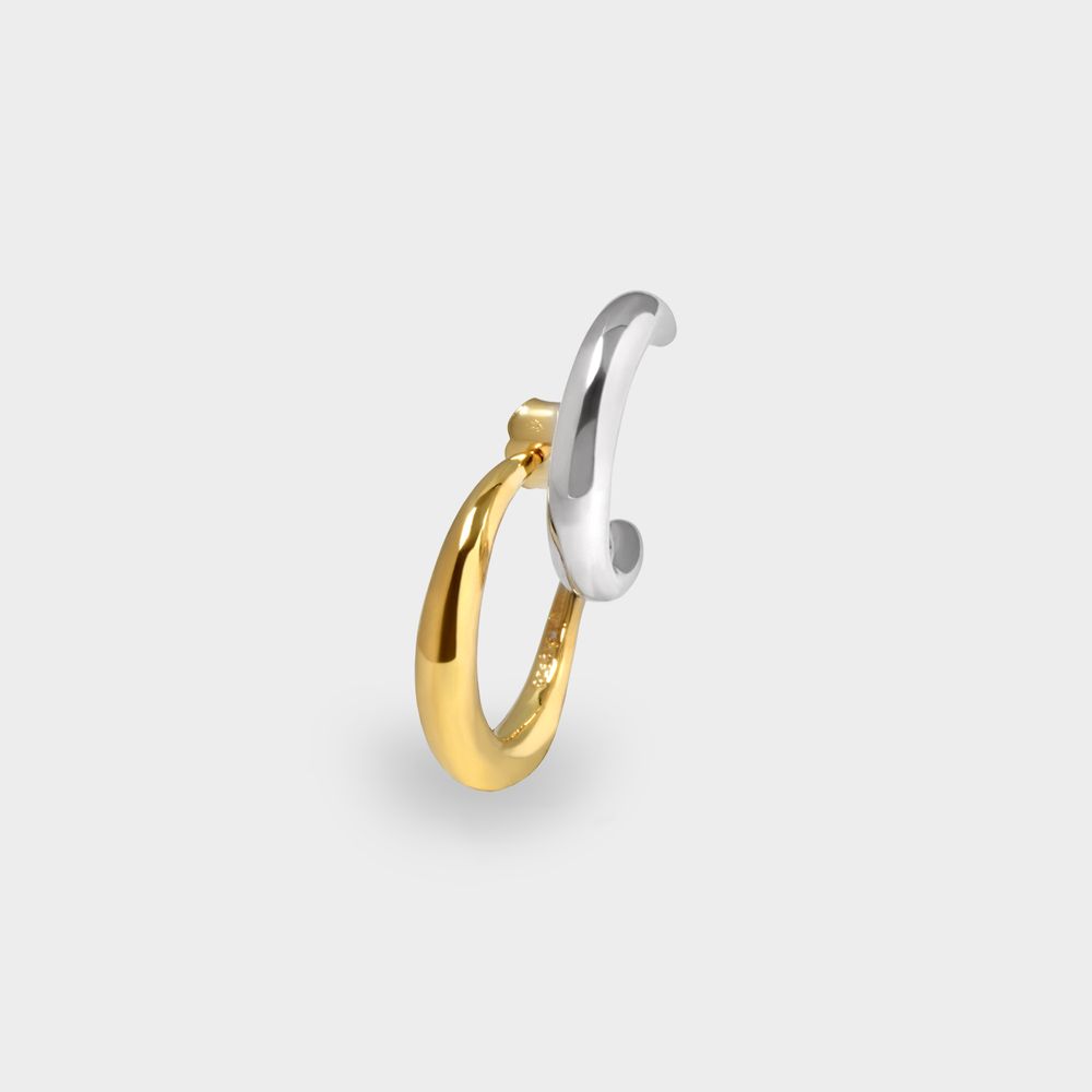 Shop Charlotte Chesnais Curl Earring -  - Silver/18k Gold Plated In Multicoloured