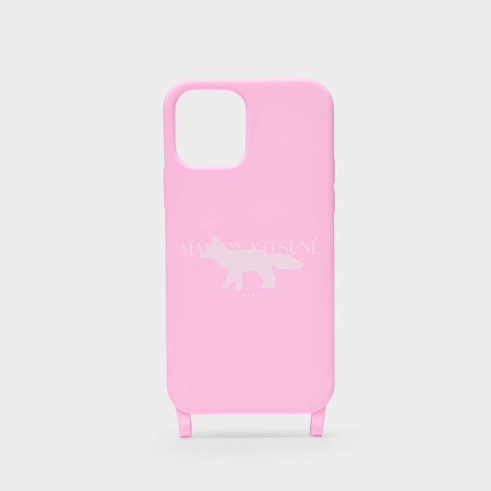 Shop Maison Kitsuné Stamp Iphone Case In Pink