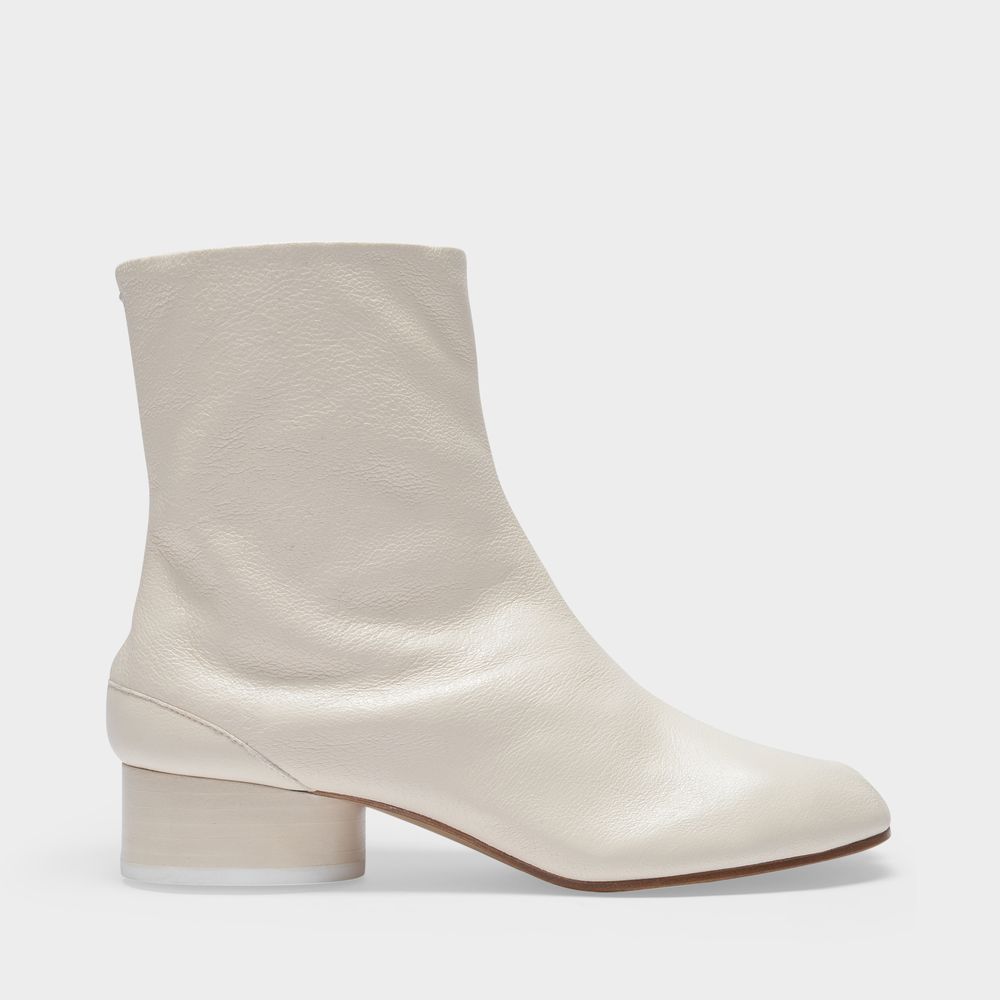 Shop Maison Margiela Tabi H30 Ankle Boots -  - Leather - White