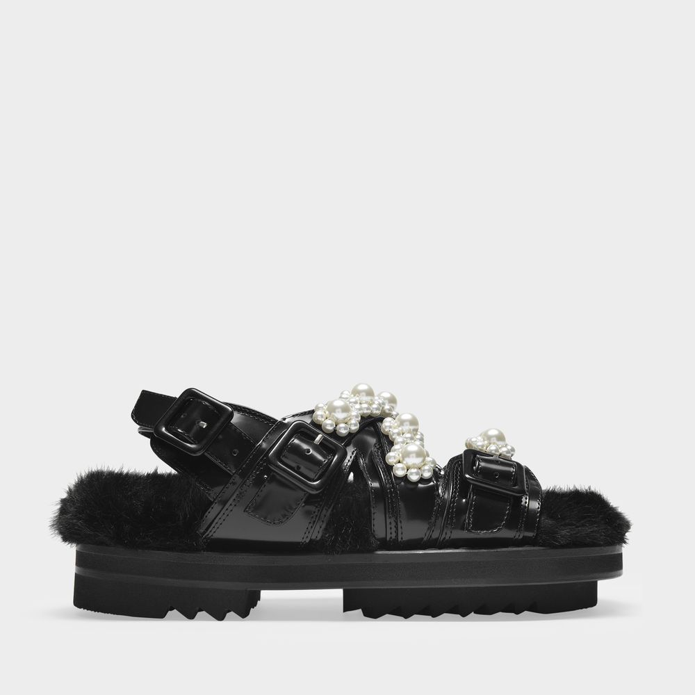 Shop Simone Rocha Multi-strap Track Sandal In Black